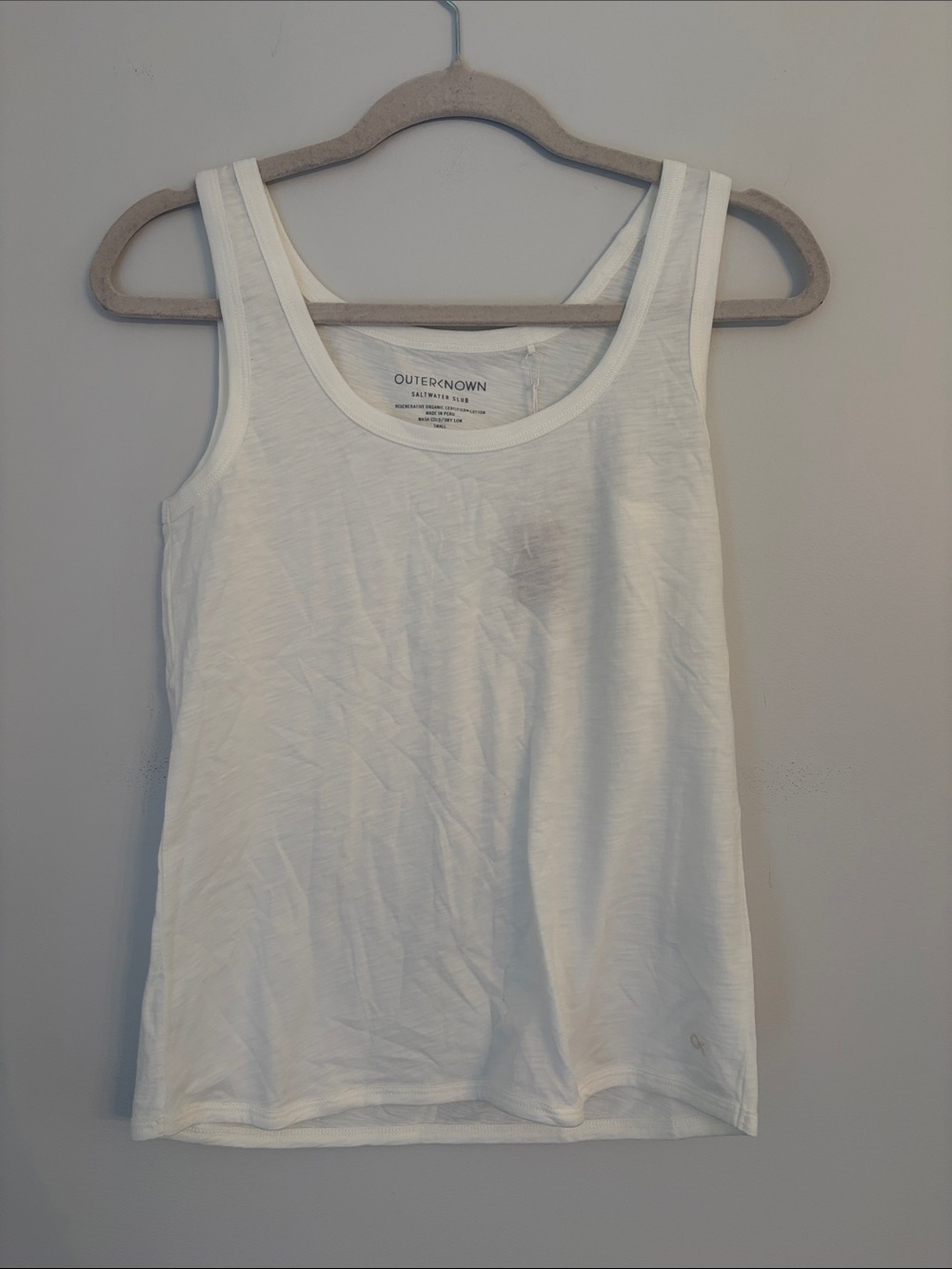 Outerknown White Scoopneck Saltwater Slub Tee Size Small NWT